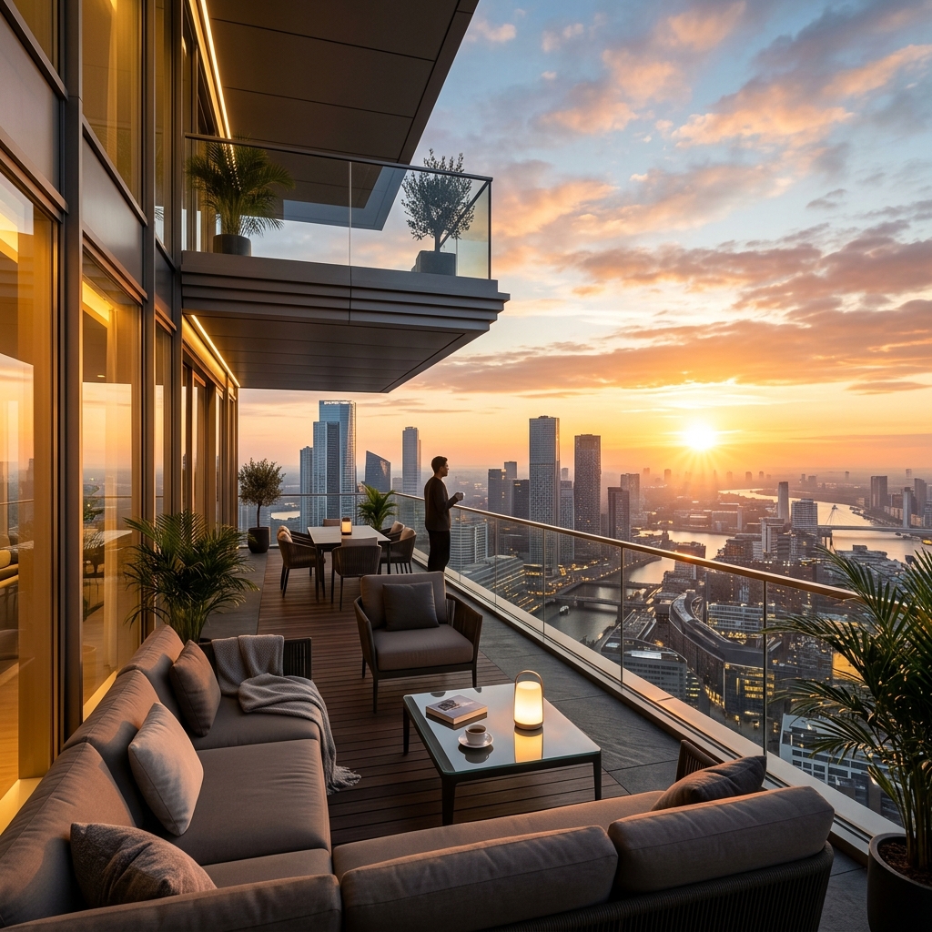 Warm Imperial Penthouse Deck View